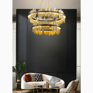 MIRODEMI® Veyrier | Creative Black Circular Light Fixture for Living Room Gold