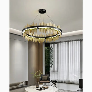 MIRODEMI® Veyrier | Creative Black/Gold Circular Light Fixture for Room