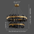 MIRODEMI® Veyrier | 2 Levels Black Circular Chandelier for Bedroom