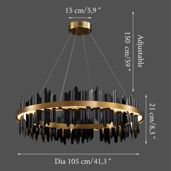 MIRODEMI® Veyrier | Creative Black Circular Chandelier for Dining Room