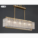 MIRODEMI Vielsalm Luxury Rectangle Gold Frosted Glass Chandelier Lights On
