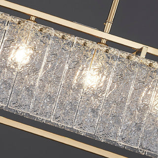 MIRODEMI Vielsalm Luxury Rectangle Gold Frosted Glass Chandelier Lampshade Detail