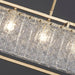 MIRODEMI Vielsalm Luxury Rectangle Gold Frosted Glass Chandelier Lampshade Detail