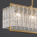 MIRODEMI Vielsalm Luxury Rectangle Gold Frosted Glass Chandelier Details