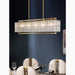 MIRODEMI Vielsalm Luxury Rectangle Gold Frosted Glass Chandelier For Kittchen