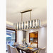 MIRODEMI Vielsalm Luxury Rectangle Gold Frosted Glass Chandelier For Dining Room