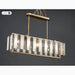 MIRODEMI Vielsalm Luxury Rectangle Gold Frosted Glass Chandelier Lamp Details
