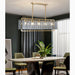 MIRODEMI Vielsalm Luxury Rectangle Gold Frosted Glass Chandelier For Home Decoration