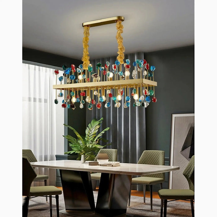 MIRODEMI® Villanova d'Albenga | Modern Luxury Colorful Crystal Chandelier for Dining Room