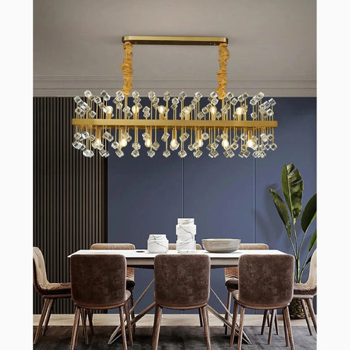 MIRODEMI® Villanova d'Albenga | Gorgeous Modern Colorful Crystal Chandelier for Dining Room