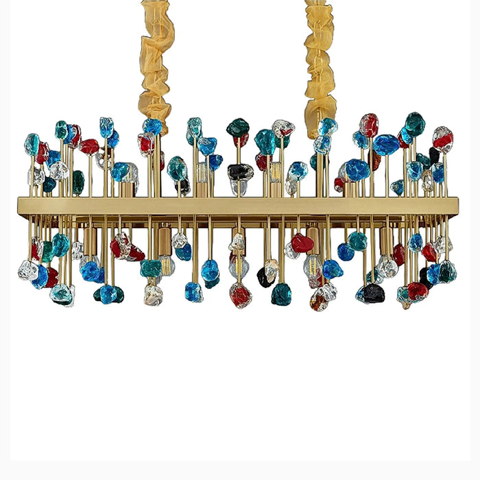 MIRODEMI® Villanova d'Albenga | Elegant Modern Colorful Crystal Chandelier for Dining Room