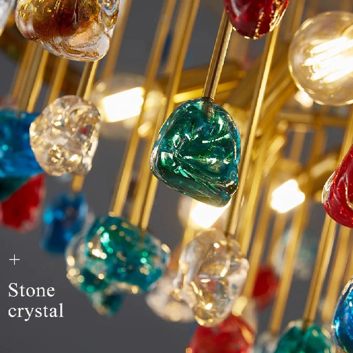 MIRODEMI® Villanova d'Albenga | Modern Design Colorful Crystal Chandelier for Dining Room