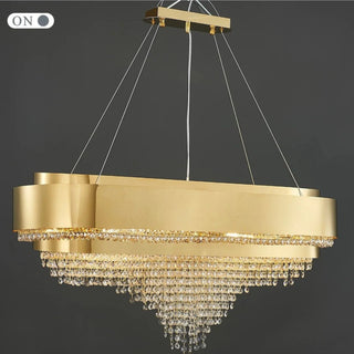 MIRODEMI® Villars-sur-Ollon | Modern Hanging Crystal Chandelier for Living Room