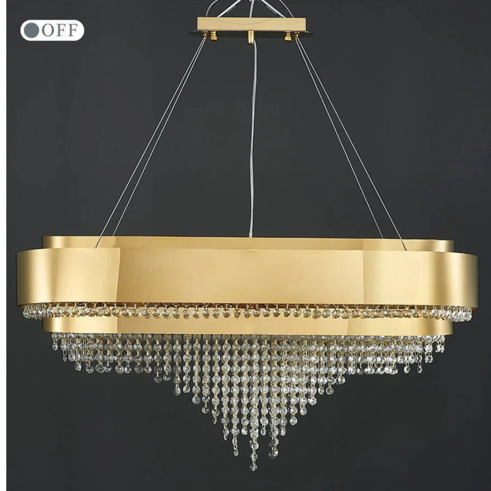 MIRODEMI® Villars-sur-Ollon | Gold Hanging Crystal Lighting for Living Room