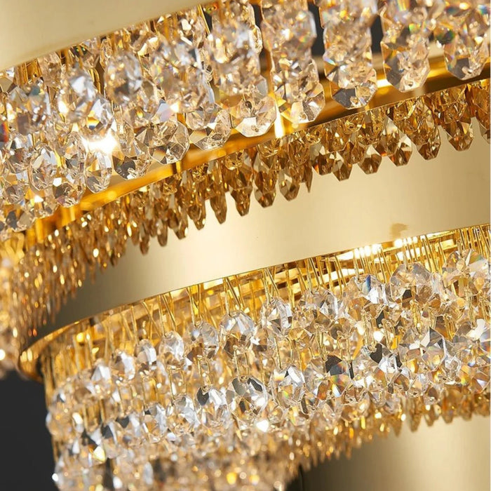 MIRODEMI® Villars-sur-Ollon | Gold Hanging Crystal Chandelier for Bedroom