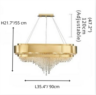 Villars-sur-Ollon | Gold Crystal Chandelier for Living Room