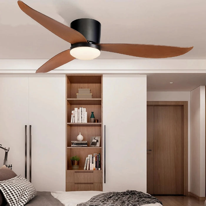 Villena | Modern Solid Wood Fan Light With Remote Control