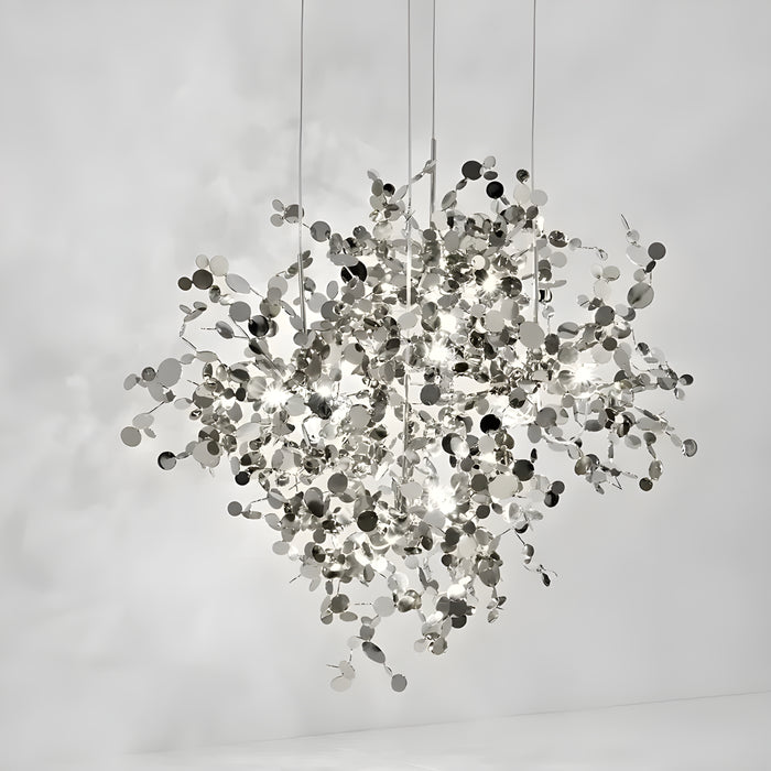 MIRODEMI Villeneuve-d'Entraunes | Chrome Pendant Chandelier in a Modern Style of Stainless Steel 