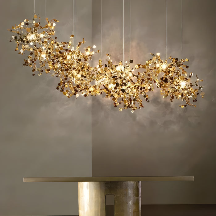 MIRODEMI Villeneuve-d'Entraunes | Golden Pendant Chandelier in a Modern Style of Stainless Steel 