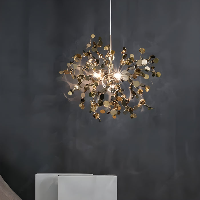 MIRODEMI Villeneuve-d'Entraunes | Golden Pendant Chandelier in a Modern Style of Stainless Steel 