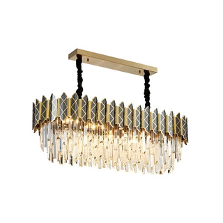 MIRODEMI Virton Rectangle Gold Crystal Modern LED Chandelier For Home Decoration