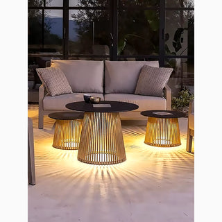 MIRODEMI® Waterproof LED Coffee Table With Solar Batteries for Patio, Porch, Garden, Villa, Home, Hall