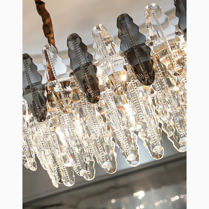MIRODEMI Wavre Rectangle Gold Posh Crystal Shine Chandelier Lampshade Details