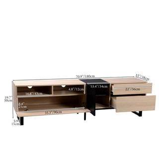 MIRODEMI Weser Light Wood Modern TV Cabinet