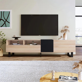 MIRODEMI Weser Light Wood Modern TV Stand for 80'' TV