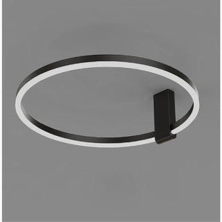 MIRODEMI® Wetzikon | Nordic Style black LED Ring Ceiling Lamp