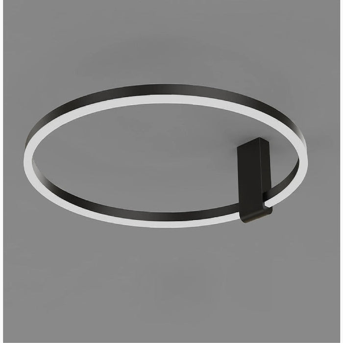 MIRODEMI® Wetzikon | Nordic Style black LED Ring Ceiling Lamp