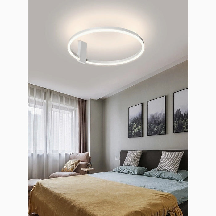 MIRODEMI® Wetzikon | Nordic Style Aluminum white LED Ring Ceiling Lamp