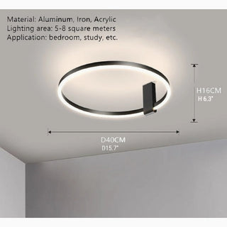 MIRODEMI® Wetzikon | Nordic Style Aluminum Iron LED Ring Ceiling Lamp