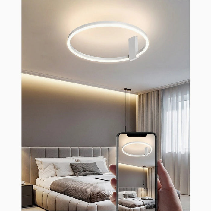 MIRODEMI® Wetzikon | Nordic Style Aluminum white Ring Ceiling Lamp