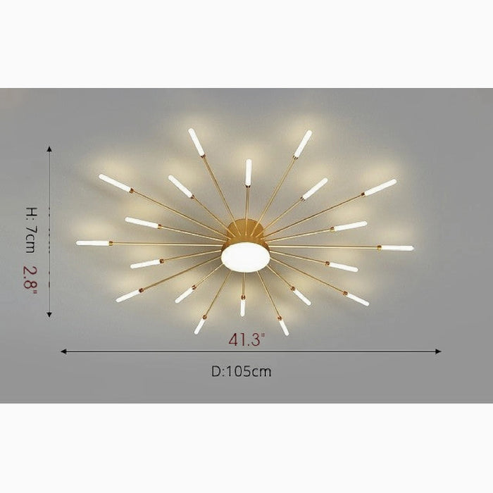 MIRODEMI® Willisau | Luxury LED Sun Ceiling Lamp