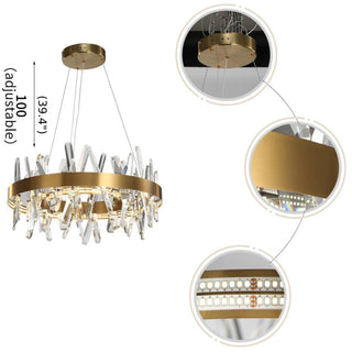 MIRODEMI® Zaccanopoli | Modern Gold Round Crystal Chandelier for Living Room