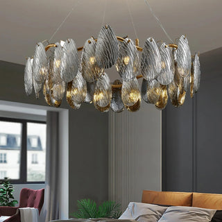 MIRODEMI® Zafferana Etnea | Round Smoke Gray Crystal Chandelier for Bedroom