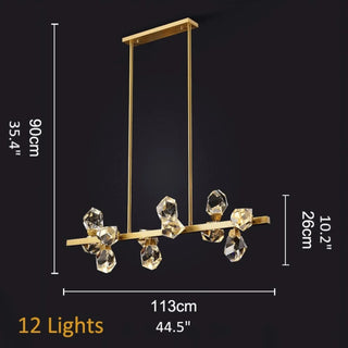 MIRODEMI® Zagarise | Rectangle Diamond Crystal Chandelier for Bedroom