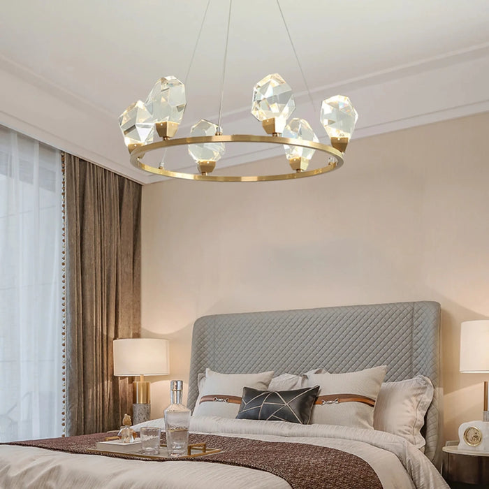 MIRODEMI® Zagarise | Circle/Rectangle Diamond Crystal Light for Bedroom