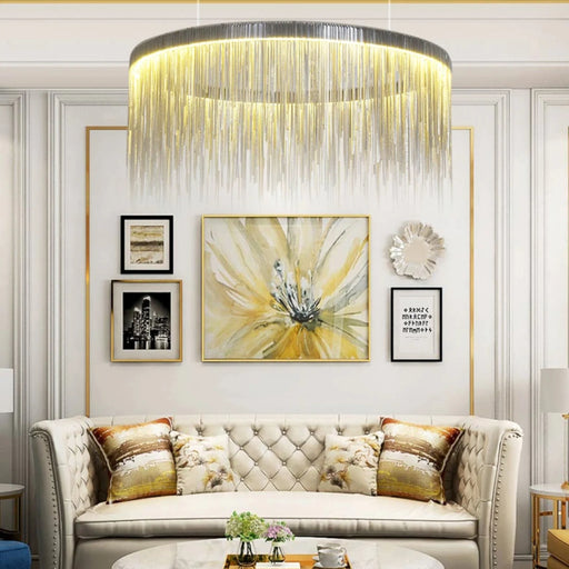 MIRODEMI® Zagarolo | Luxury Postmodern Round Silver Chandelier for Bedroom