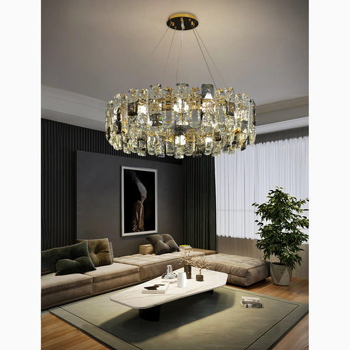 MIRODEMI® Zambrone | Creative Round Crystal Chandelier for Living Room