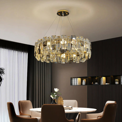 MIRODEMI® Zambrone | Luxury Round Crystal Chandelier for Dining Room