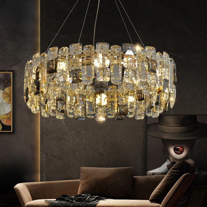 MIRODEMI® Zambrone | Luxury Round Crystal Chandelier for Bedroom