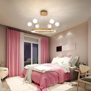 MIRODEMI® Zandobbio | Cute Crown Round Glass Chandelier for Bedroom