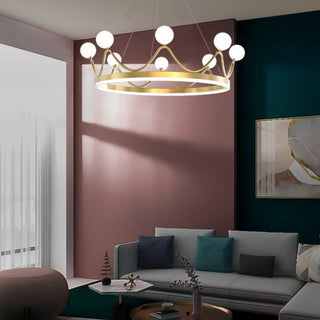 MIRODEMI® Zandobbio | Crown Round Glass Chandelier for Bedroom