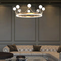 MIRODEMI® Zandobbio | Cute Crown Round Glass Chandelier for Living Room
