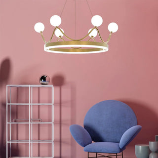 Zandobbio | Cute Crown Round Glass Chandelier for Bedroom