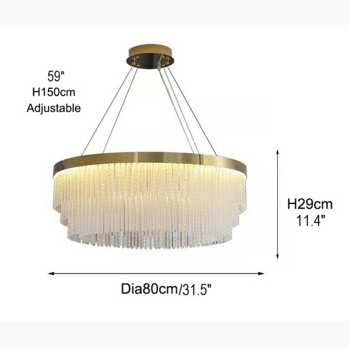 MIRODEMI® Zapponeta | Round/Oval Crystal Gold Light Fixture for Bedroom