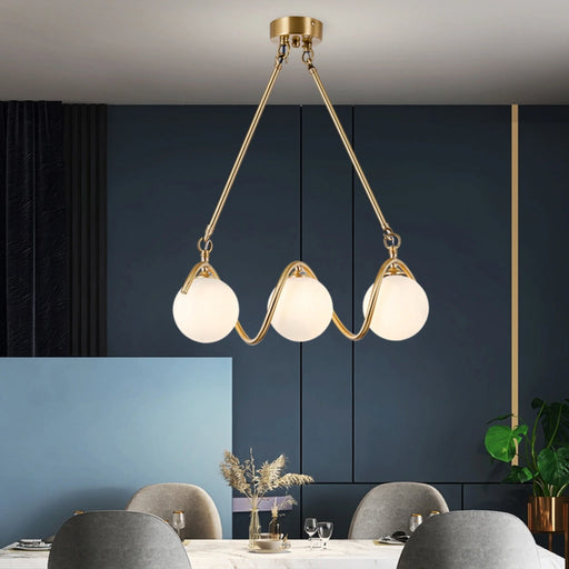 MIRODEMI® Zavattarello | Gold Rectangle Copper Glass Chandelier For Dining Room