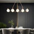 MIRODEMI® Zavattarello | Gold Rectangle Copper Glass Chandelier For Kitchen Island